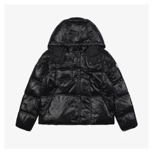 Mxxcler Serfanto Short Puffer Jacket #MS-58 Black Front view