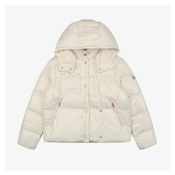 Mxxcler Serfanto Short Puffer Jacket #MS-58 White Front view