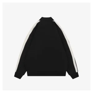 Mxxcler Side Stripe Logo Zip-Up Jacket Black Back view