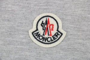 Mxxcler Side Stripe Logo Zip-Up Jacket Grey Brand label