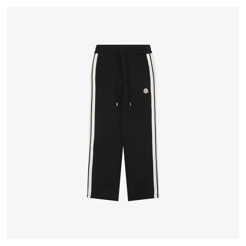 Mxxcler Side Stripe Sweatpants Black Front view