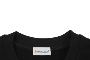 Mxxcler Velvet-Flocked Logo Crewneck Sweatshirt Collar