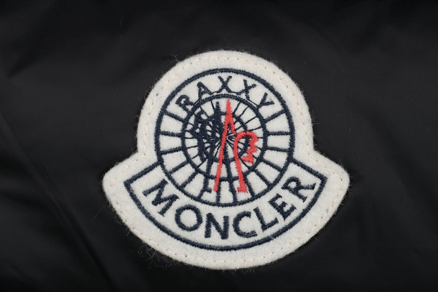 Mxxcler x Fragment 3D Quilted Down Jacket Brand label