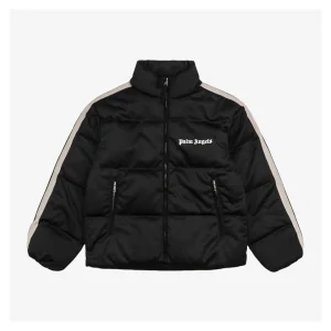 Mxxcler x Palm Angels PA Letter Stripe Down Jacket Black Front view