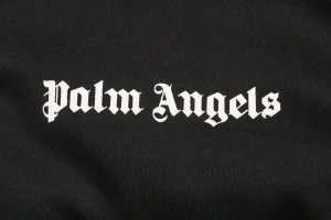 Mxxcler x Palm Angels PA Letter Stripe Down Jacket Black Front Letter Print
