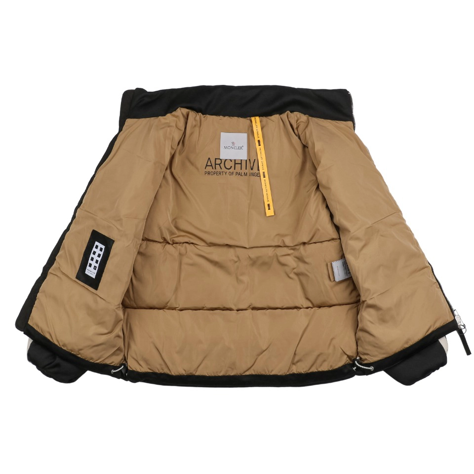 Mxxcler x Palm Angels PA Letter Stripe Down Jacket Black Lining