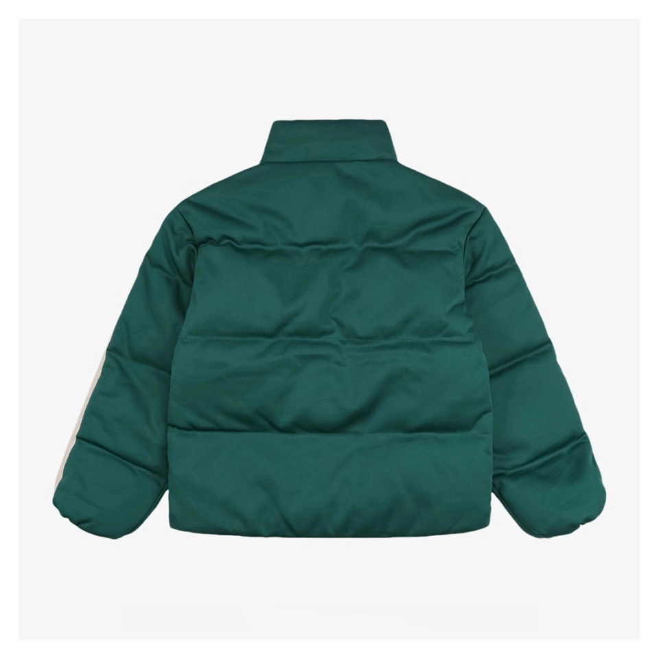 Mxxcler x Palm Angels PA Letter Stripe Down Jacket Green Back view