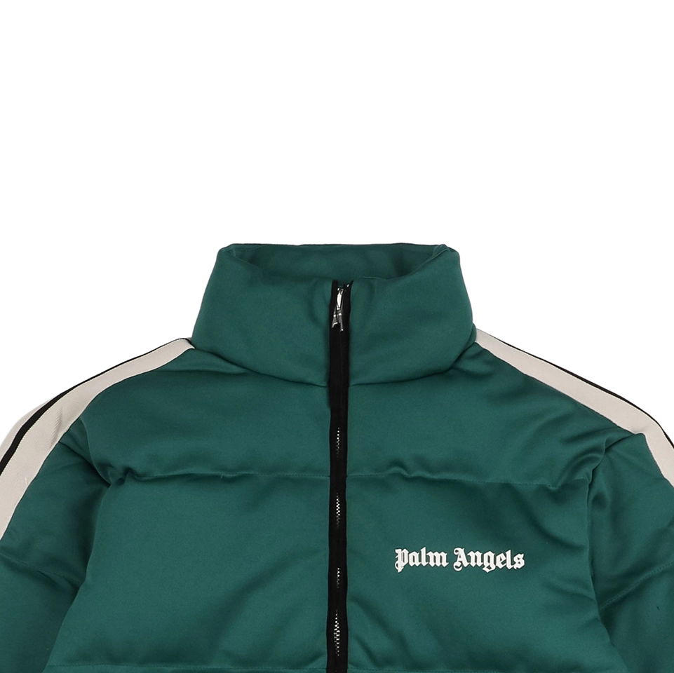 Mxxcler x Palm Angels PA Letter Stripe Down Jacket Green