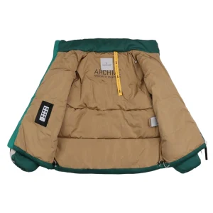 Mxxcler x Palm Angels PA Letter Stripe Down Jacket Green Lining