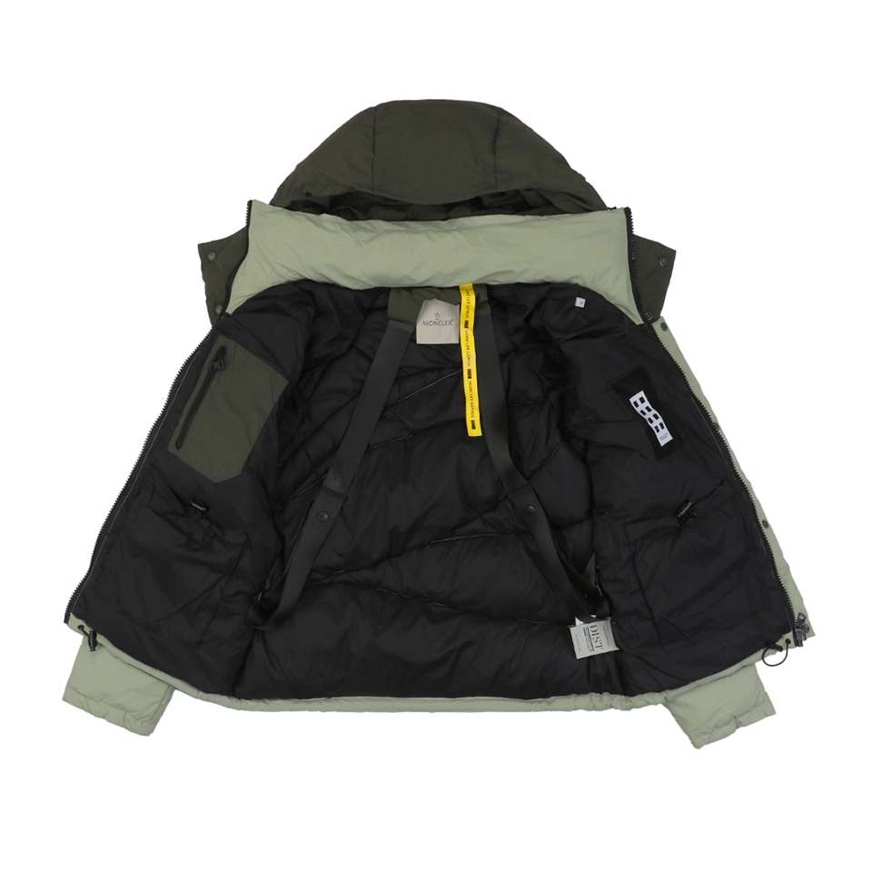 Mxxcler x Pharrell Williams Patchwork Utility Hooded Down Jacket Lining