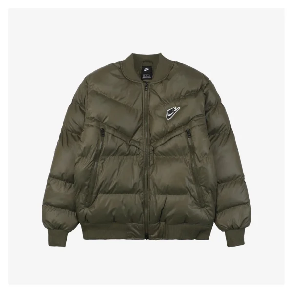 Nike Silicone Swoosh Puffer Jacket Green Front view