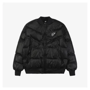 Nike Silicone Swoosh Puffer Jacket Black Front view