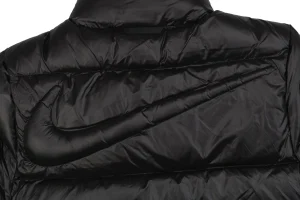 Nike x Drake NOCTA Stand Collar Down Jacket Black Back Swoosh