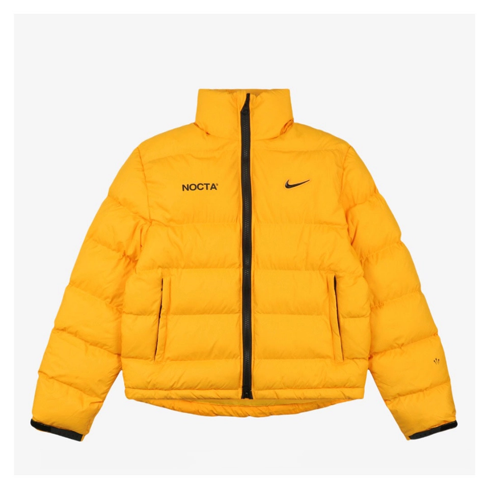 Nike x Drake NOCTA Stand Collar Down Jacket Yellow Front view