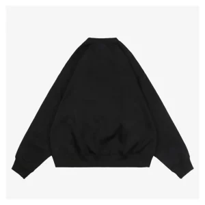 Nike x Stussy Box Logo Embroidered Fleece Crewneck Sweatshirt Black Back view