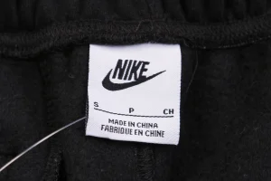 Nike x Stussy Collaborative Box Logo Embroidered Fleece Sweatpants Black Brand label