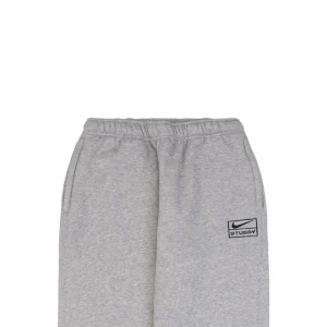Nike x Stussy Collaborative Box Logo Embroidered Fleece Sweatpants Grey