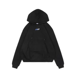 Off-White Blue Arrow Earth Graphic Hoodie Front view