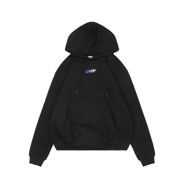 Off-White Blue Arrow Earth Graphic Hoodie Front view