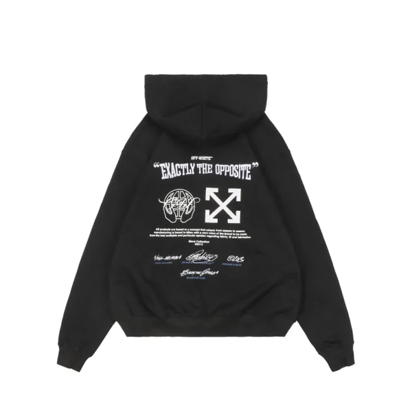 Off-White Blue Arrow Earth Graphic Hoodie Back view