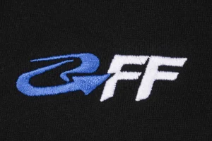 Off-White Blue Arrow Earth Graphic Hoodie Chest embroidery