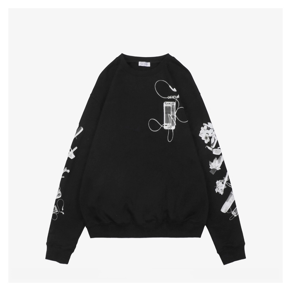 Off-White Digital Earphone Arrow Print Crewneck Sweatshirt