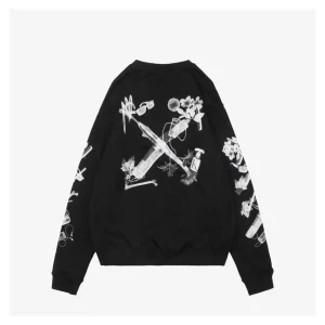 Off-White Digital Earphone Arrow Print Crewneck Sweatshirt Back view