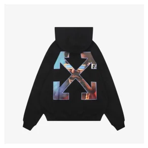 Off-White Portrait Overlay Arrows Print Hoodie Back view