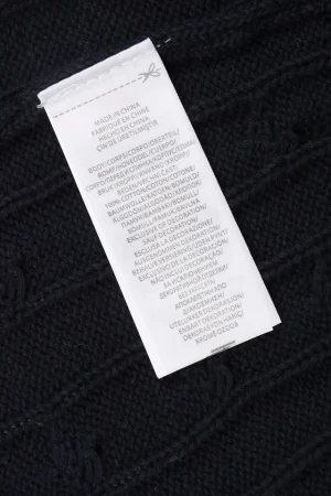 Ralph Lauren Polo Pony Embroidered Cable-Knit Cardigan Black Wash label