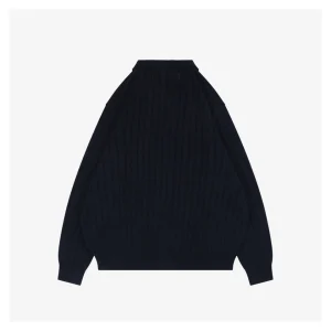 Ralph Lauren Polo Pony Embroidered Cable-Knit Cardigan Black Back view