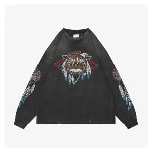 Saint Michael “Eagle & Feathers” Vintage Washed Shirt Front view