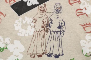 Saint Michael x Denim Tears Cotton Graffiti Print Hoodie Front Print