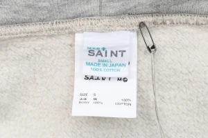 Saint Michael x Dr. Woo All-Over Printed Distressed Hoodie Brand label