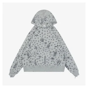 Saint Michael x Dr. Woo All-Over Printed Distressed Hoodie