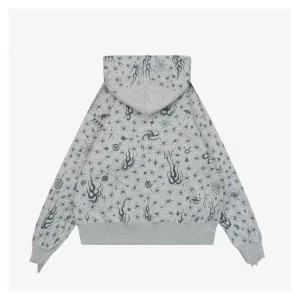 Saint Michael x Dr. Woo All-Over Printed Distressed Hoodie Back view