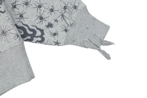 Saint Michael x Dr. Woo All-Over Printed Distressed Hoodie Cuff