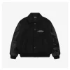 Stussy Earth Embroidery Leather Varsity Jacket