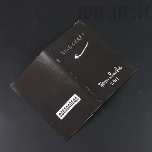 NikeCraft Mars Yard 2.0 booklet cover with Tom Sachs signature