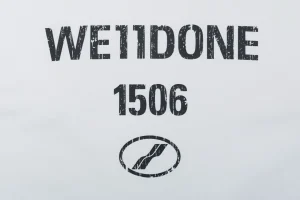 We11done 1506 Distressed Lettering Shirt White Front Print