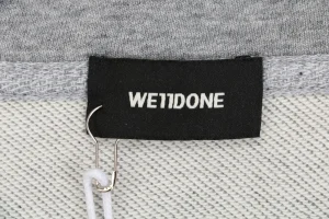 We11done Pillow Logo Zip Jacket Grey Brand label