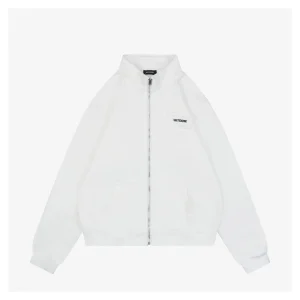 We11done Pillow Logo Zip Jacket White Front view