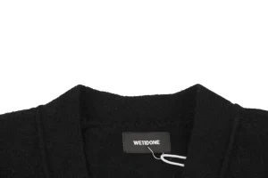 We11done Pocket Hem “W” Cardigan Black Collar
