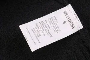 We11done Pocket Hem “W” Cardigan Black Wash label