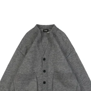 We11done Pocket Hem “W” Cardigan Grey