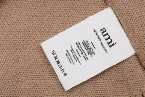 Ami De Cœur Oversized Heart Logo Crewneck Sweater Brown Wash label