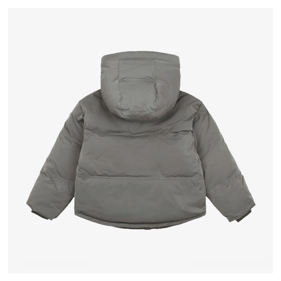 Ami Paris Heart Logo Oversized Short Puffer Jacket Grey Back view