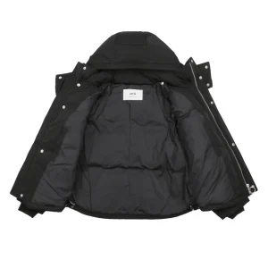 Ami Paris Heart Logo Oversized Short Puffer Jacket Black Lining