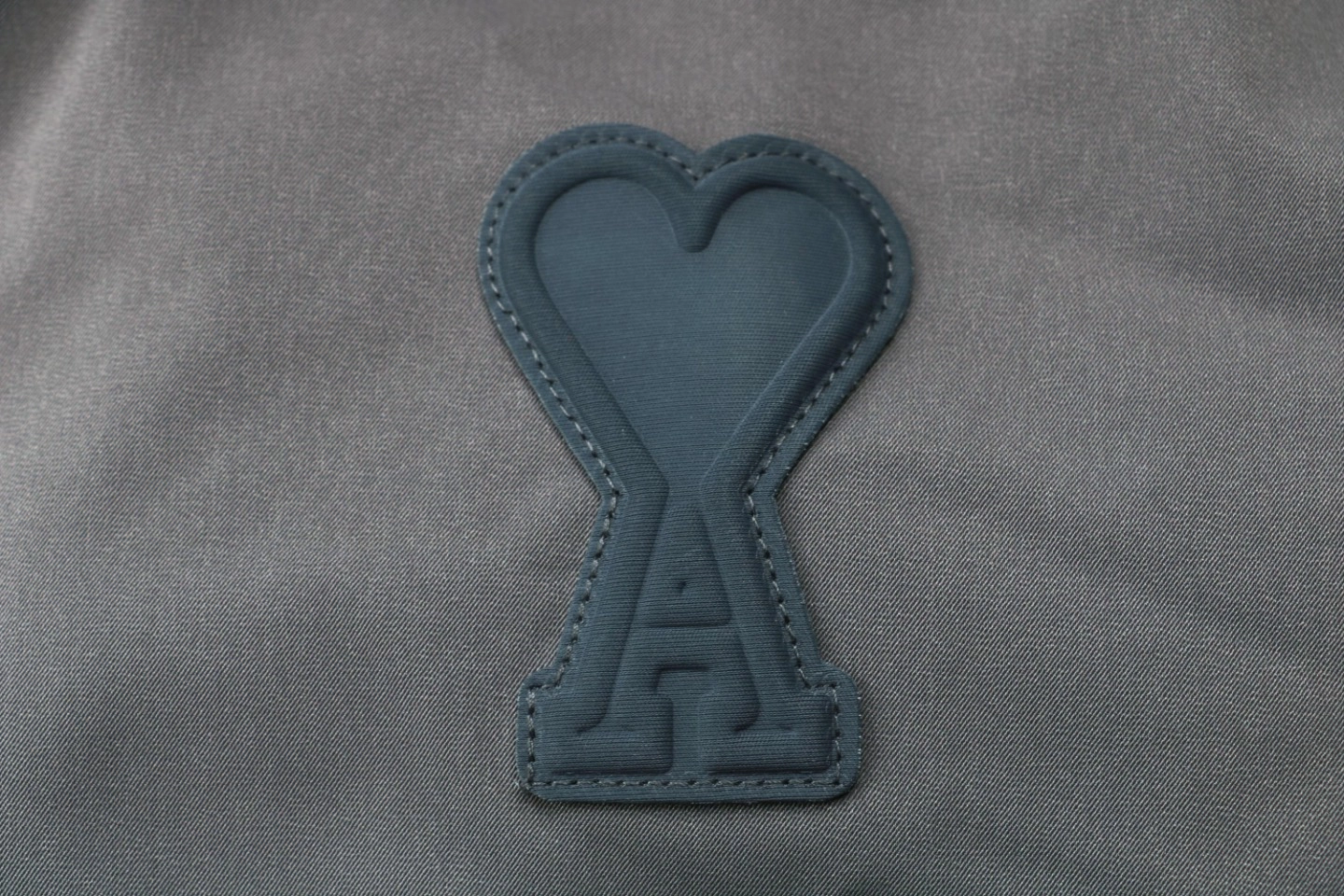 Ami Paris Heart Logo Oversized Short Puffer Jacket Grey Brand