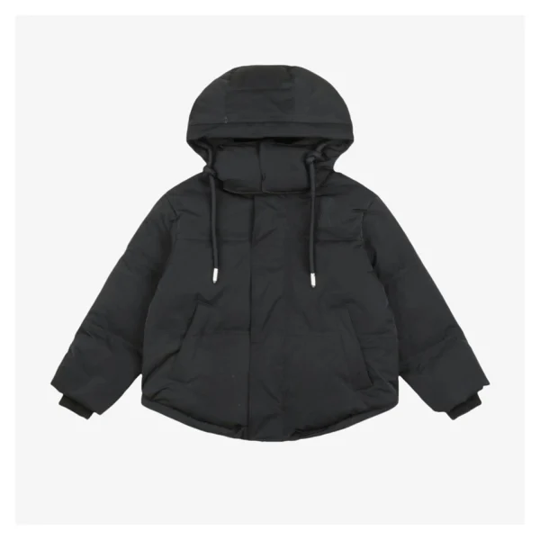 Ami Paris Heart Logo Oversized Short Puffer Jacket Black Front view