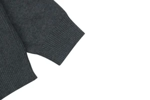 BBry BT Logo Embroidered Crewneck Sweater Grey Cuff